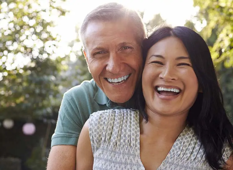 Senior couple smiling